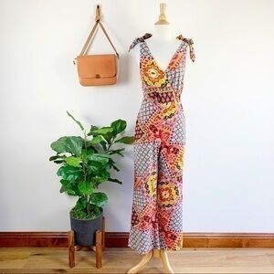 Anthropologie shoulder tied jumpsuit